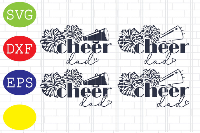 Cheer Dad Svg, Cheerleader Svg, Cheerleading Vector, Cheer Pom Poms Cut Files, Sport Svg, Jpg, Eps, Dxf Files SVG DigitalSvgFiles 