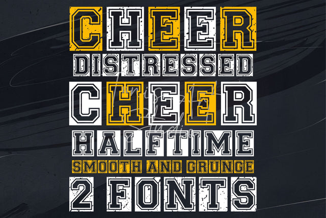 Cheer Distressed & Halftime Font | Varsity Sports Font SVG TonisArtStudio 