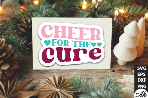 Cheer for the cure Retro Stickers Design SVG akazaddesign 