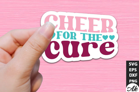 Cheer for the cure Retro Stickers Design SVG akazaddesign 