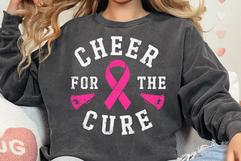 Cheer For The Cure SVG, Breast Cancer Awareness, Cheerleading Svg SVG DesignDestine 