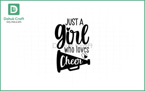 Cheer Girl SVG – Megaphone Love Cheer Girl SVG PNG & EPS V3 SVG dahukdesign 