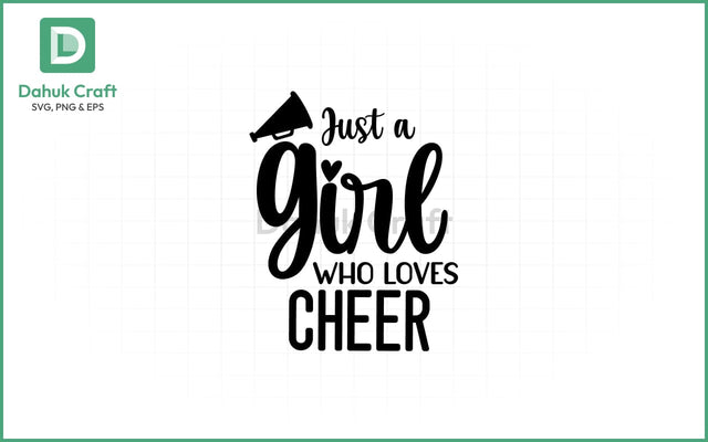 Cheer Girl SVG – Megaphone Love Cheer Girl SVG PNG & EPS V5 SVG dahukdesign 