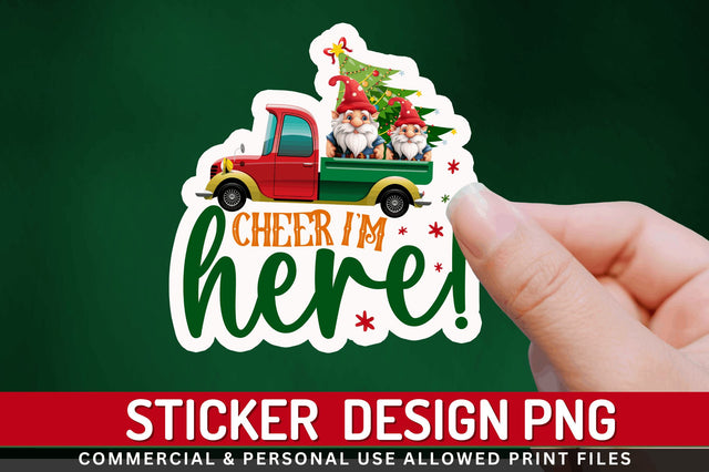 Cheer i'm here Stickers Design Sublimation Regulrcrative 