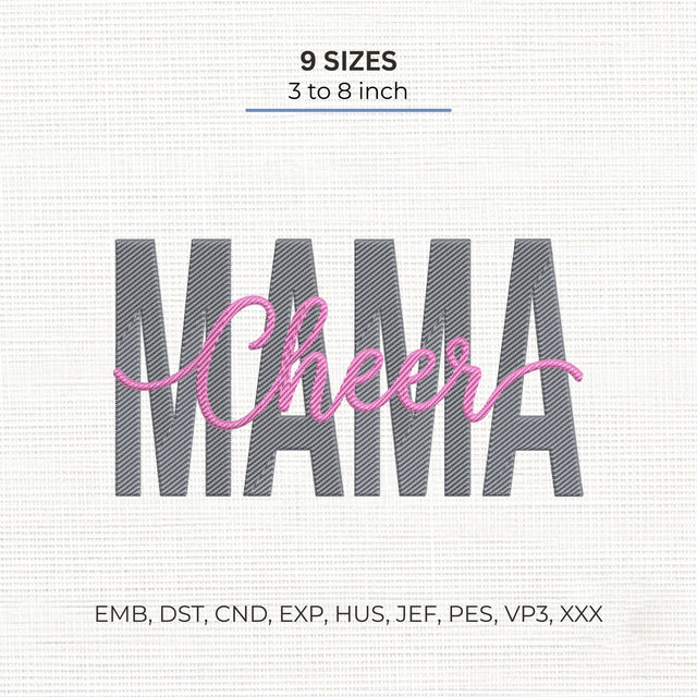 Cheer Mama Embroidery Design – Cheerleading Mom Varsity Sports Machine Embroidery File Embroidery/Applique DESIGNS PatternFeed8 