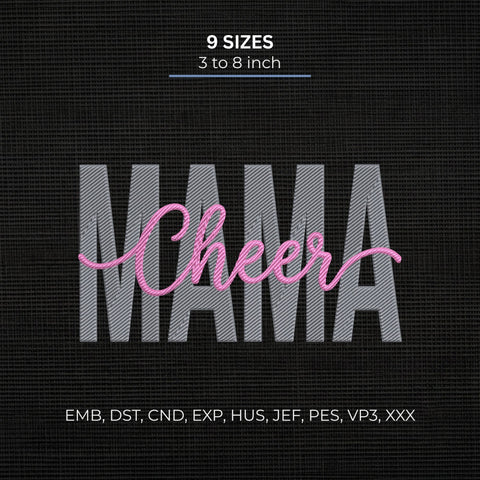 Cheer Mama Embroidery Design – Cheerleading Mom Varsity Sports Machine Embroidery File Embroidery/Applique DESIGNS PatternFeed8 