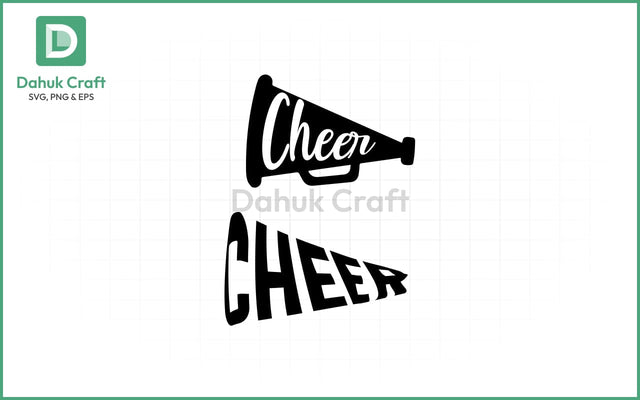 Cheer Megaphone SVG – Duo Pack Cheer Megaphone SVG PNG & EPS V4 SVG dahukdesign 