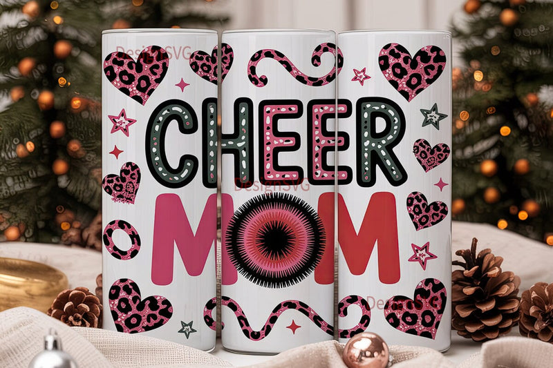 Cheer Mom 20oz Tumbler Wrap Sublimation DesignSVG 