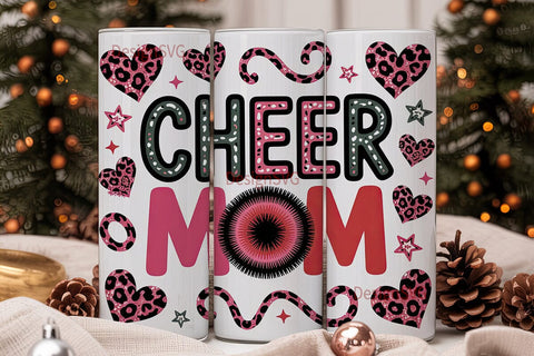 Cheer Mom 20oz Tumbler Wrap Sublimation DesignSVG 