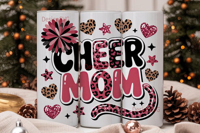 Cheer Mom 20oz Tumbler Wrap Sublimation DesignSVG 