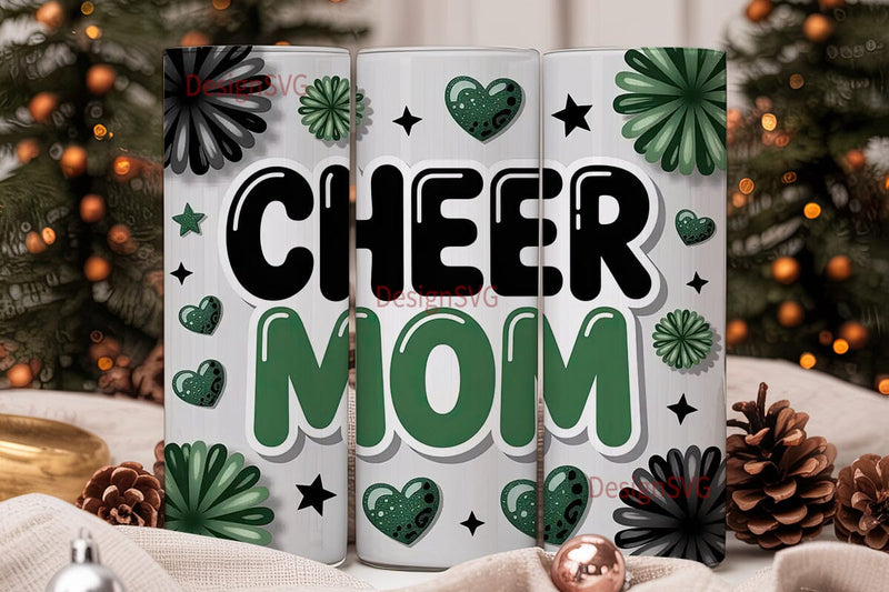 Cheer Mom 20oz Tumbler Wrap Sublimation DesignSVG 