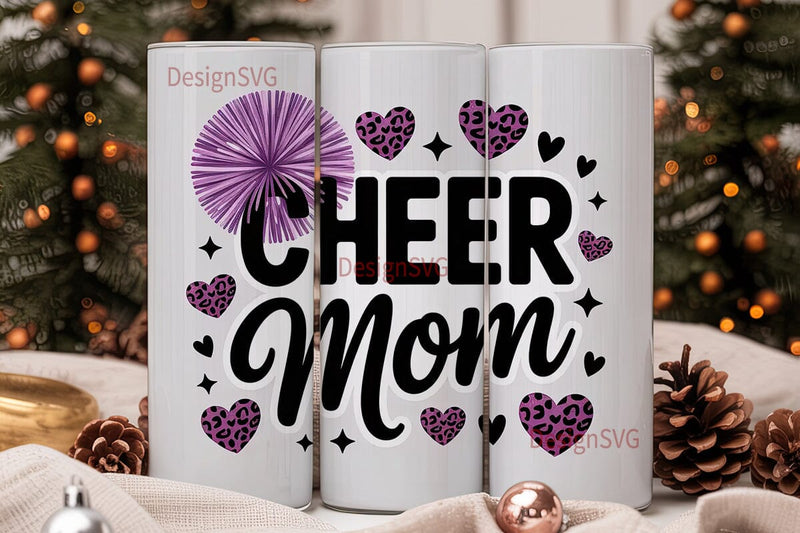 Cheer Mom 20oz Tumbler Wrap Sublimation DesignSVG 