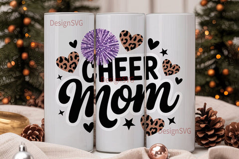 Cheer Mom 20oz Tumbler Wrap Sublimation DesignSVG 