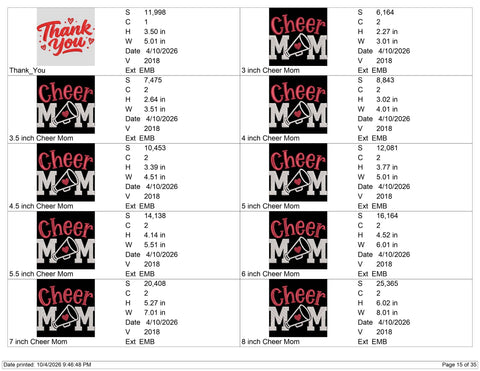Cheer Mom Embroidery Design – Cheerleading Megaphone Heart Sports Mom Machine Embroidery File Embroidery/Applique DESIGNS PatternFeed8 