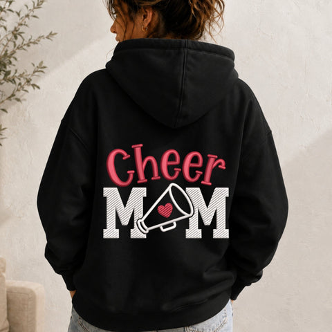 Cheer Mom Embroidery Design – Cheerleading Megaphone Heart Sports Mom Machine Embroidery File Embroidery/Applique DESIGNS PatternFeed8 