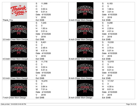 Cheer Mom Embroidery Design – Varsity Cheerleading Mom Pink Bow Machine Embroidery File Embroidery/Applique DESIGNS PatternFeed8 