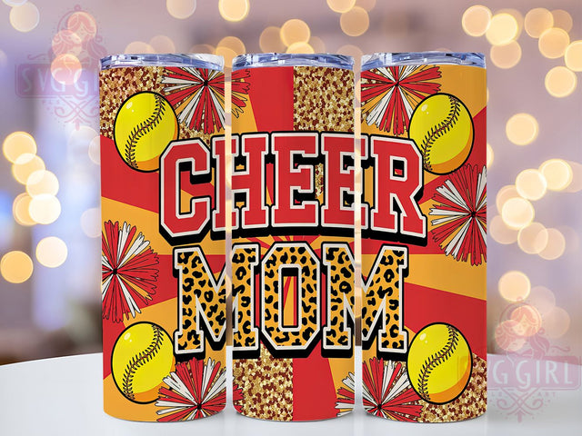 Cheer Mom Softball 20oz Tumbler, Softball Mom Tumbler, 20oz Sublimation Wrap, Sports Mom Drinkware, Softball Fan Gift, Team Spirit Tumbler, Game Day Tumbler Sublimation SvggirlplusArt 
