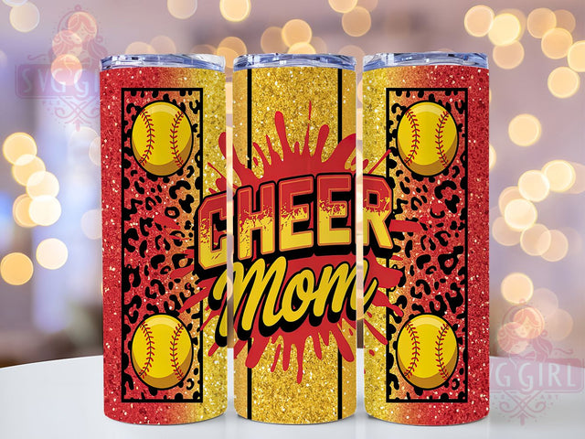 Cheer Mom Softball 20oz Tumbler, Softball Mom Tumbler, 20oz Sublimation Wrap, Sports Mom Drinkware, Softball Fan Gift, Team Spirit Tumbler, Game Day Tumbler Sublimation SvggirlplusArt 