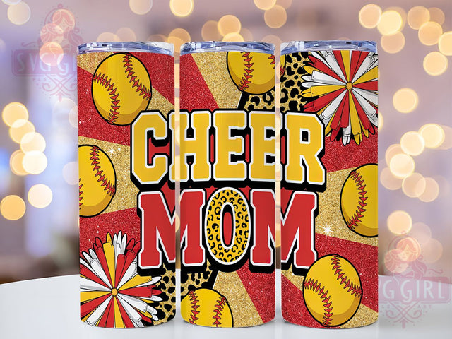 Cheer Mom Softball 20oz Tumbler, Softball Mom Tumbler, 20oz Sublimation Wrap, Sports Mom Drinkware, Softball Fan Gift, Team Spirit Tumbler, Game Day Tumbler Sublimation SvggirlplusArt 