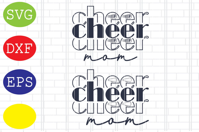 Cheer Mom Svg, Cheerleader Svg, Cheerleading Vector, Cheer Pom Poms Cut Files, Sport Svg, Jpg, Eps, Dxf Files SVG DigitalSvgFiles 