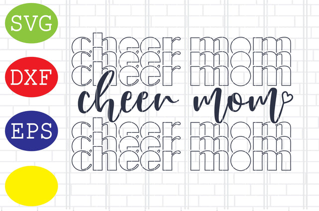 Cheer Mom Svg, Cheerleader Svg, Cheerleading Vector, Cheer Pom Poms Cut Files, Sport Svg, Jpg, Eps, Dxf Files SVG DigitalSvgFiles 