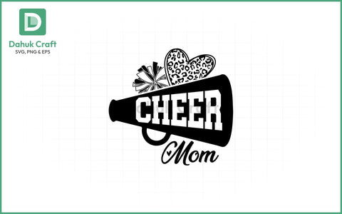 Cheer Mom SVG – Pom & Megaphone Cheer Mom SVG PNG & EPS V1 SVG dahukdesign 