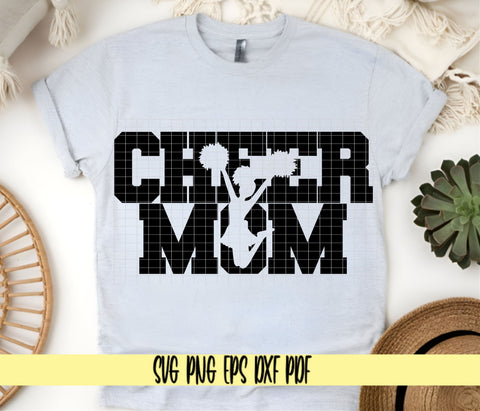 Cheer Mom Varsity Design - Cheerleader Spirit Shirt - Digital Cut File for Cricut - SVG PNG PDF DXF EPS SVG DigitalDesigns365 