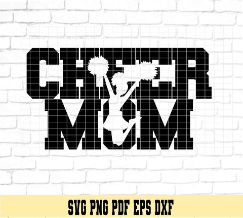 Cheer Mom Varsity Design - Cheerleader Spirit Shirt - Digital Cut File for Cricut - SVG PNG PDF DXF EPS SVG DigitalDesigns365 