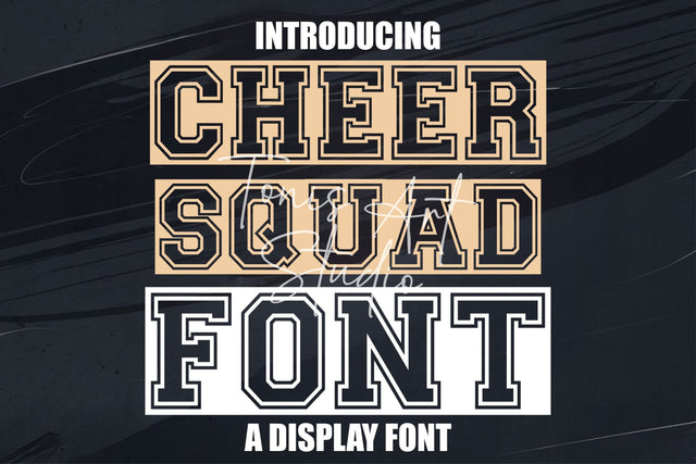 Cheer Squad Font | Athletic Varsity Sports Display Font SVG TonisArtStudio 