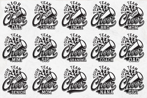 Cheer svg, Cheerleader Svg, Team Template, Cheer Mom Svg, Custom Cheer shirt svg, Megaphone, Pom Pom, Cricut, Silhouette SVG DesignDestine 