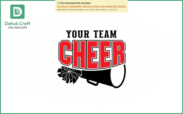 Cheer Team Megaphone SVG Cheer Mascot SVG PNG & EPS V1 SVG dahukdesign 