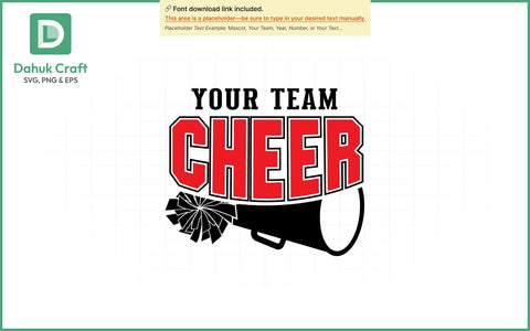 Cheer Team Megaphone SVG Cheer Mascot SVG PNG & EPS V1 SVG dahukdesign 