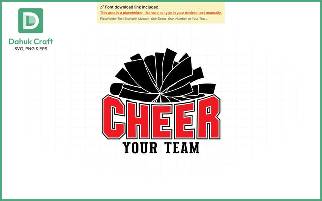 Cheer Team Megaphone SVG Cheer Mascot SVG PNG & EPS V4 SVG dahukdesign 