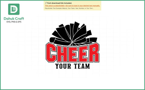 Cheer Team Megaphone SVG Cheer Mascot SVG PNG & EPS V4 SVG dahukdesign 