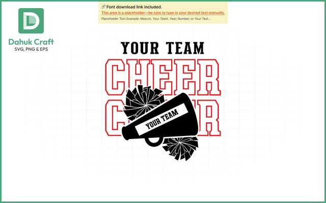 Cheer Team Megaphone SVG Cheer Mascot SVG PNG & EPS V5 SVG dahukdesign 