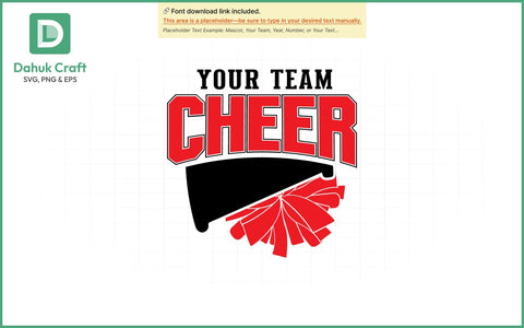 Cheer Team Megaphone SVG Cheer Mascot SVG PNG & EPS V6 SVG dahukdesign 
