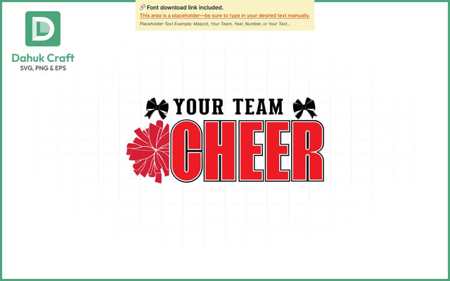 Cheer Team Megaphone SVG Cheer Mascot SVG PNG & EPS V7 SVG dahukdesign 