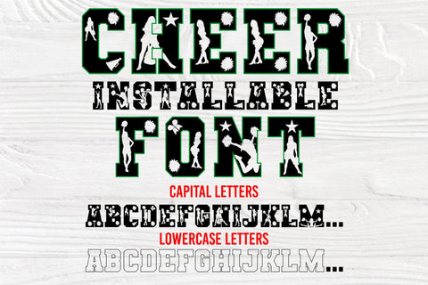 Cheer Varsity Font - SVG, OTF, TTF Files - Cheerleading Cut Files for Cricut & Silhouette SVG TonisArtStudio 