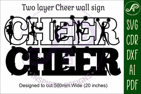 Cheer word wall art sign, SVG file. vector SVG APInspireddesigns 