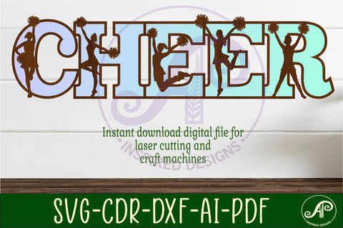 Cheer word wall art sign, SVG file. vector SVG APInspireddesigns 