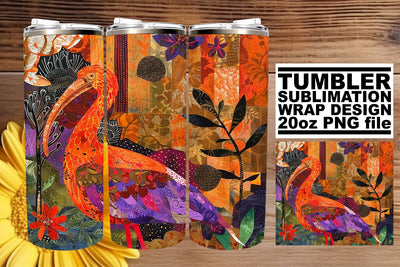 Cheerful Avian Carnival Tumbler Sublimation - 20oz Sublimation afrosvg 