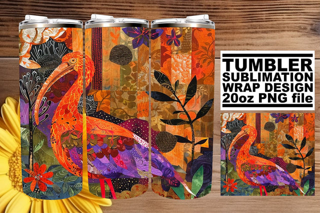 Cheerful Avian Carnival Tumbler Sublimation - 20oz Sublimation afrosvg 