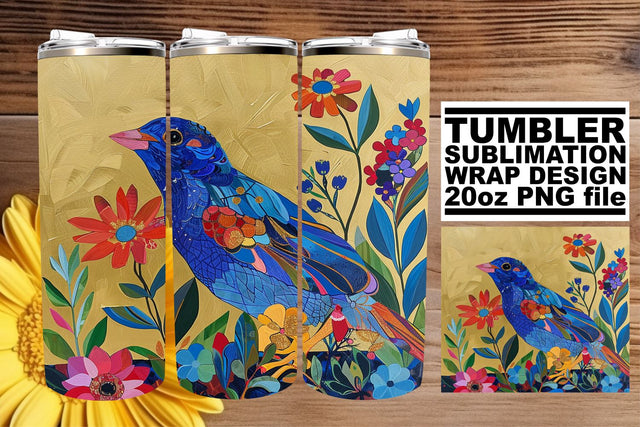 Cheerful Avian Carnival Tumbler Wrap - 20oz Sublimation Sublimation afrosvg 