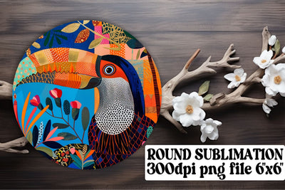 Cheerful Avian Coaster & Keychain Combo Sublimation afrosvg 