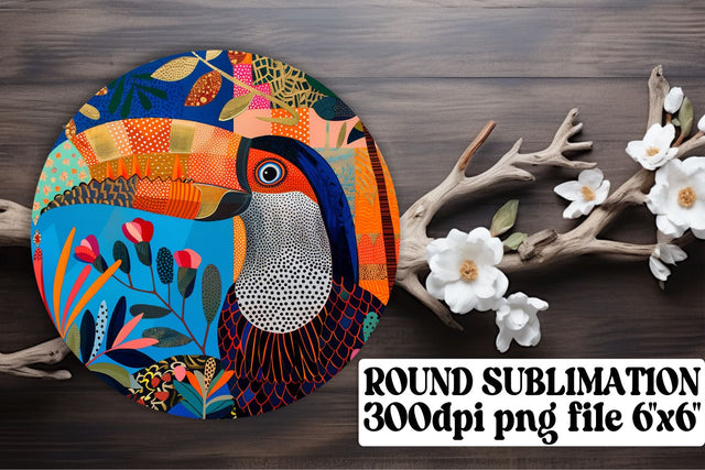 Cheerful Avian Coaster & Keychain Combo Sublimation afrosvg 