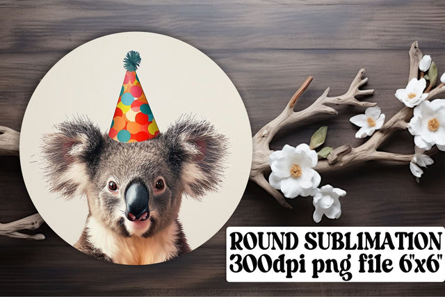 Cheerful Birthday Animal Sublimation Circles Sublimation afrosvg 