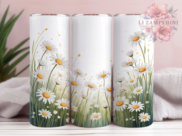 Cheerful Boho Daisy Tumbler, Boho Floral, Flower Field, Sublimation Art, 20oz Tumbler, Cute Wrap, Romantic Theme Sublimation Li Zamperini 