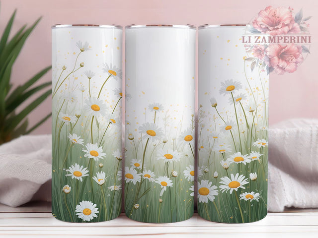 Cheerful Boho Daisy Tumbler, Boho Floral, Flower Field, Sublimation Art, 20oz Tumbler, Cute Wrap, Romantic Theme Sublimation Li Zamperini 
