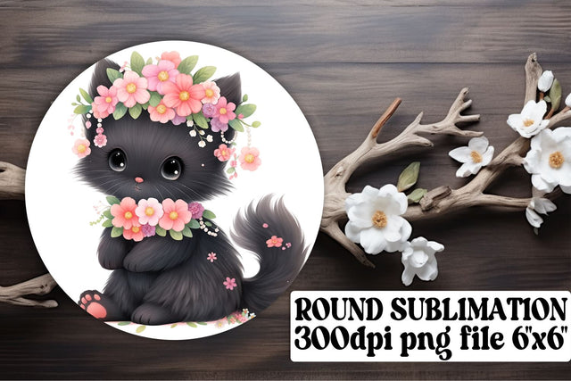 Cheerful Cat Circle Prints for Creative Sublimation Sublimation afrosvg 