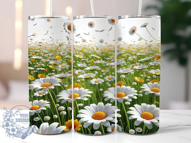 Cheerful Daisy Spring 20oz Tumbler, Daisy Tumbler, Spring Flower Cup, 20oz Sublimation, Cheerful Floral Design, Flower Field Wrap, Bright Drinkware, Custom Daisy Tumbler Sublimation ToriDesigns 